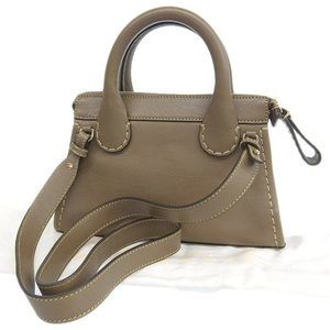 Chloe Edith Greige Handbag Mini Leather